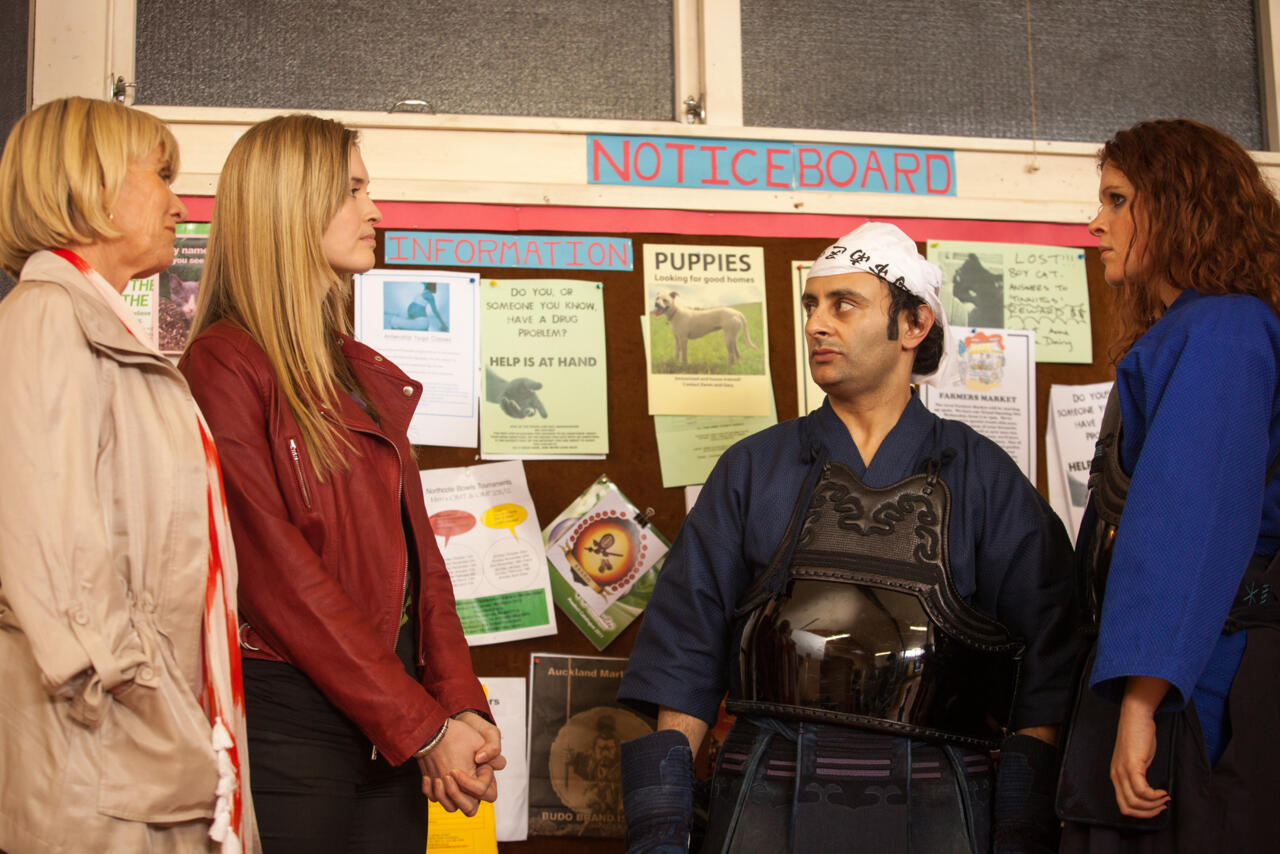 4a TBR 11 ep 4 (Raj Varma as Ganesh, Laurel Devinie as Pip, Siobhan Marshall as LInda, Jennifer Ludlam as Sonya) (c) SPP